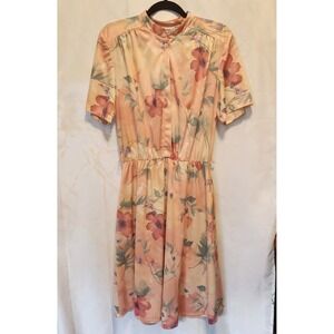 Anthony Richards Vintage Floral Day Dress Women's M Pastel Watercolor 70s